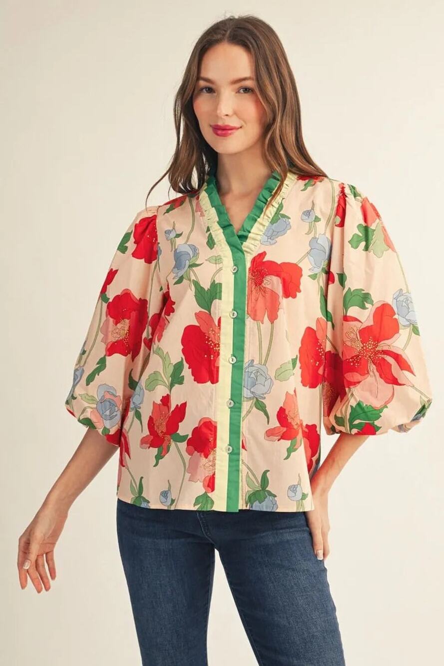 Floral Ruffled Blouse